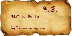 Móroc Berta névjegykártya